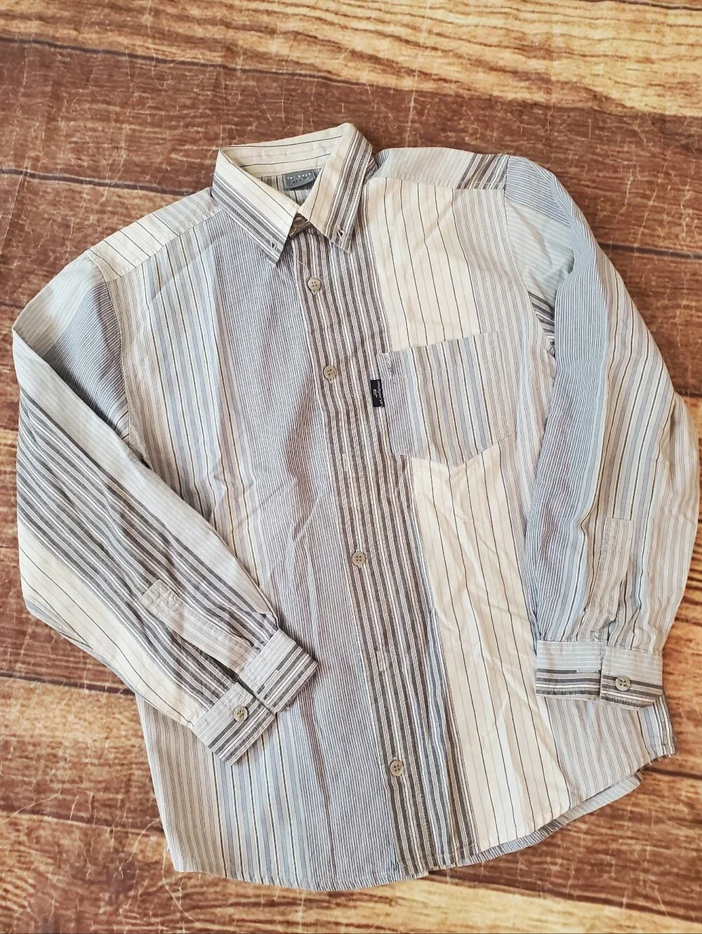 Mayoral Boys Long Sleeve Stripe Button Up Shirt 12/14